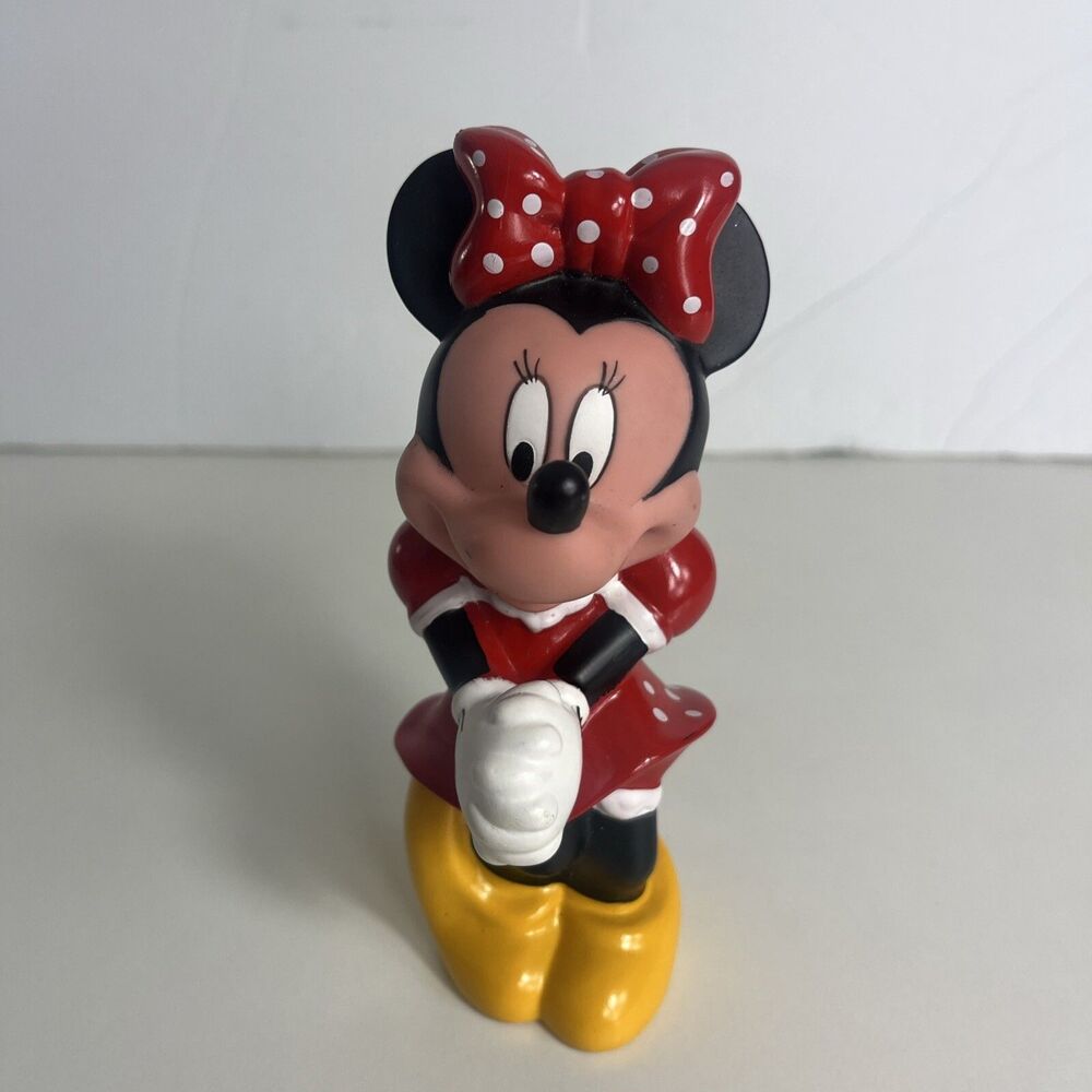 Vintage Disney Hard Plastic Figure 6” Minnie Mouse 1980's By CE
